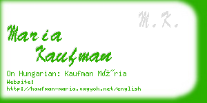 maria kaufman business card